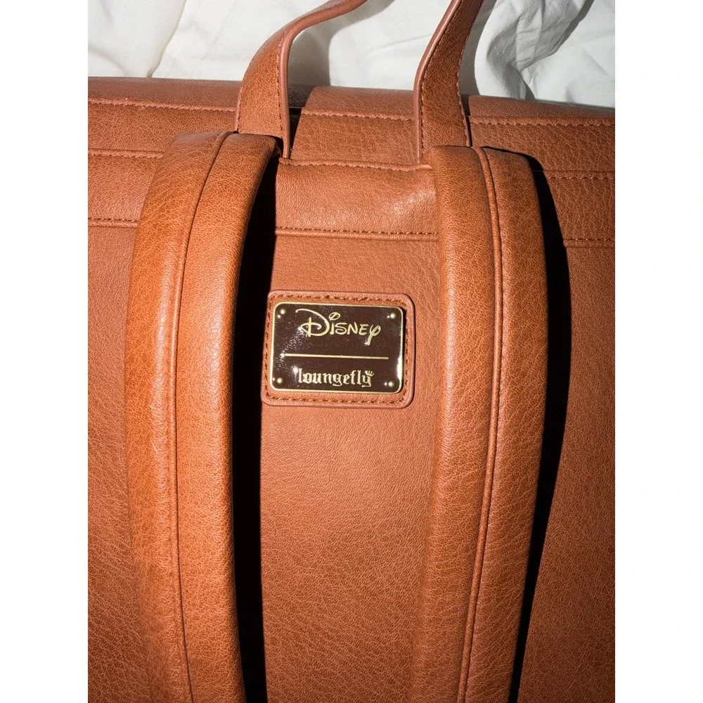 Disney Loungefly Pinocchio Jiminy Cricket Storybook Brown Faux Leather Backpack - Picture 2 of 12